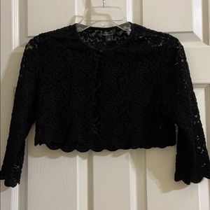 Dress Barn Shrug stretch lace black size s